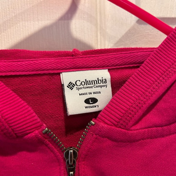 Columbia Womens Zip Hoodie Jacket Fuschia Pink‎ Large Gorpcore Relaxed Classic - Picture 3 of 7